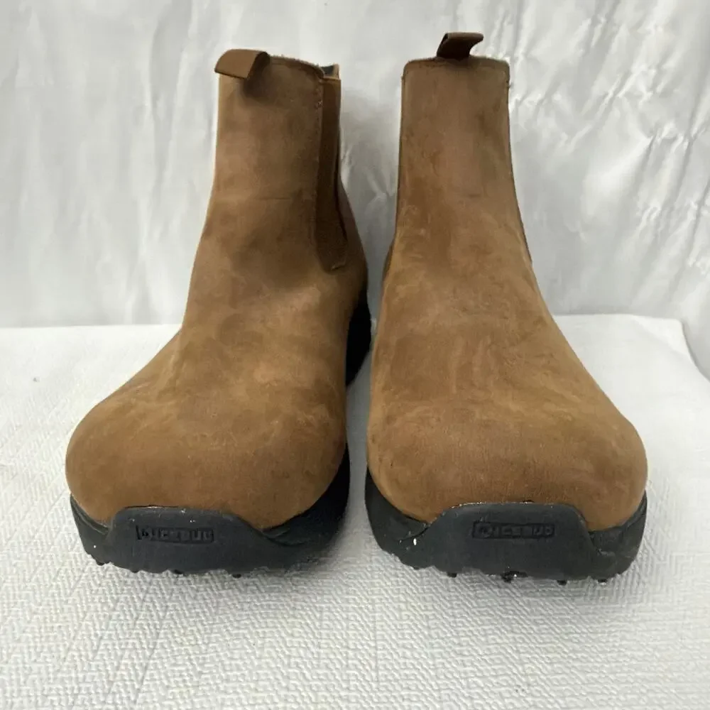 Icebug Boots Mens 13 Wander BUGrip Chelsea Brown Leather Snow
